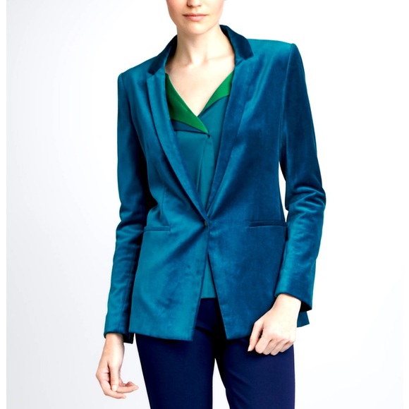 Tahari Jackets & Blazers - NWT TAHARI Velvet Elegant Turquoise Women's Blazer, Size 14